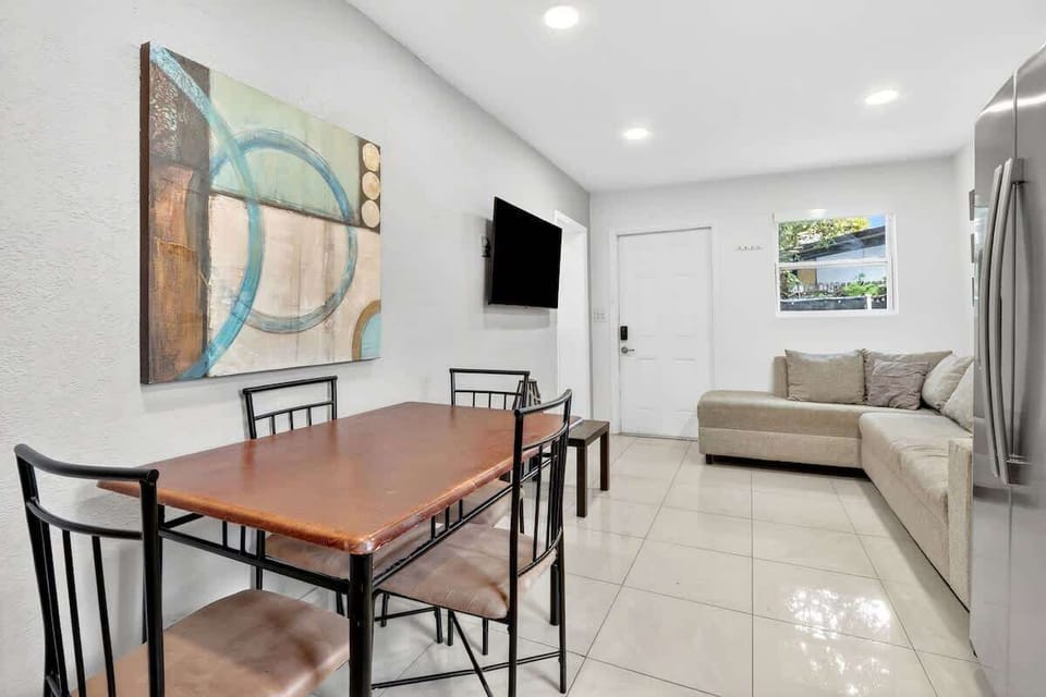 Dining table with seating for up to four guests