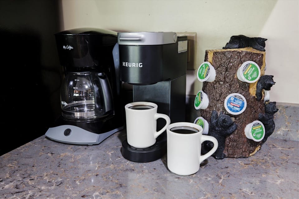 Start each morning with coffee and mountain views.