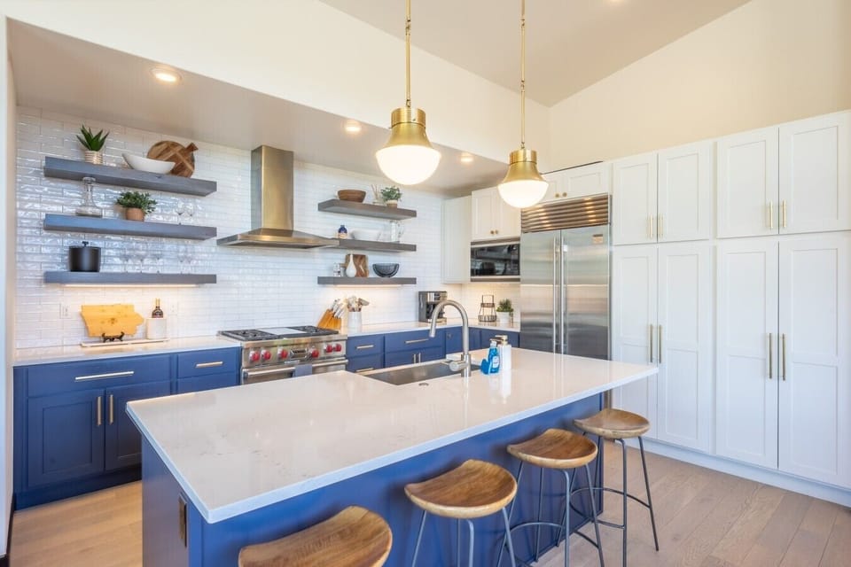 Luxury kitchen featuring high end appliances and all the necessities