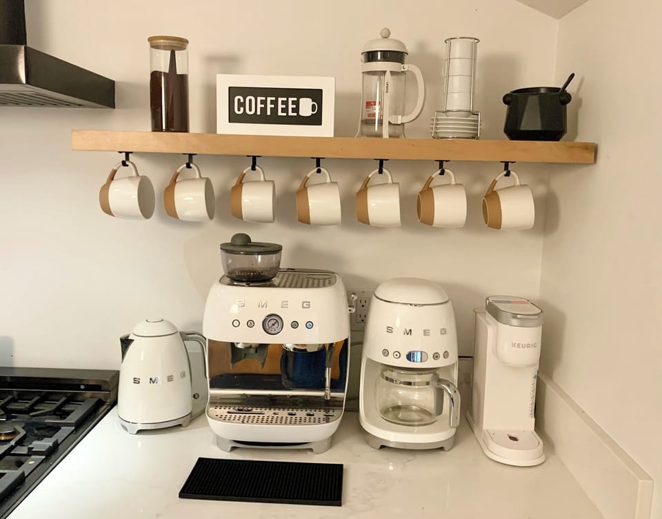 Start your mornings with our curated Smeg coffee experience