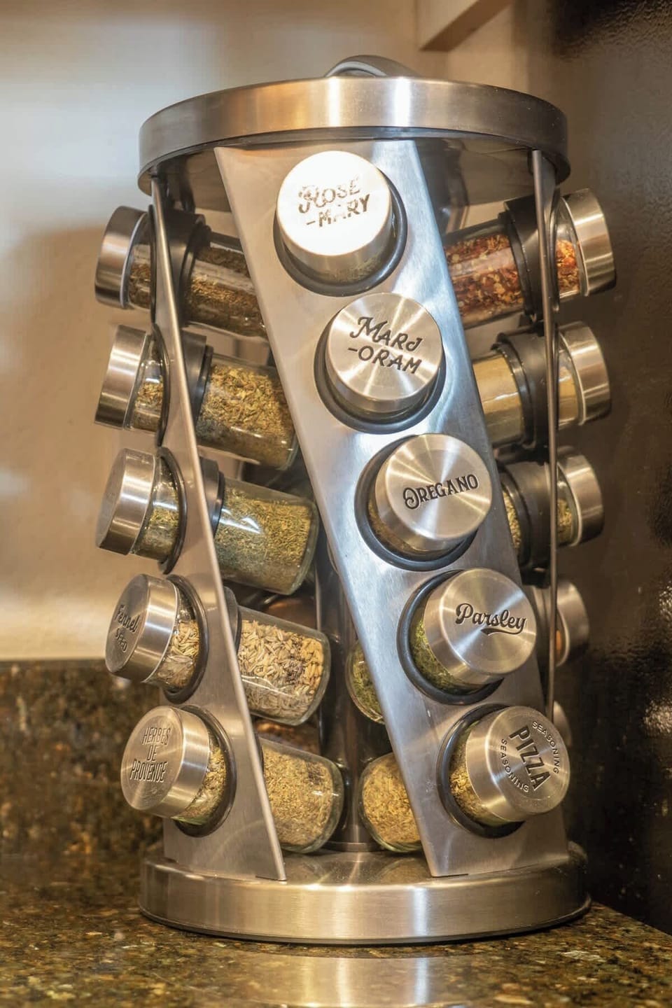 Season every meal to perfection with a variety of spices at your fingertips.