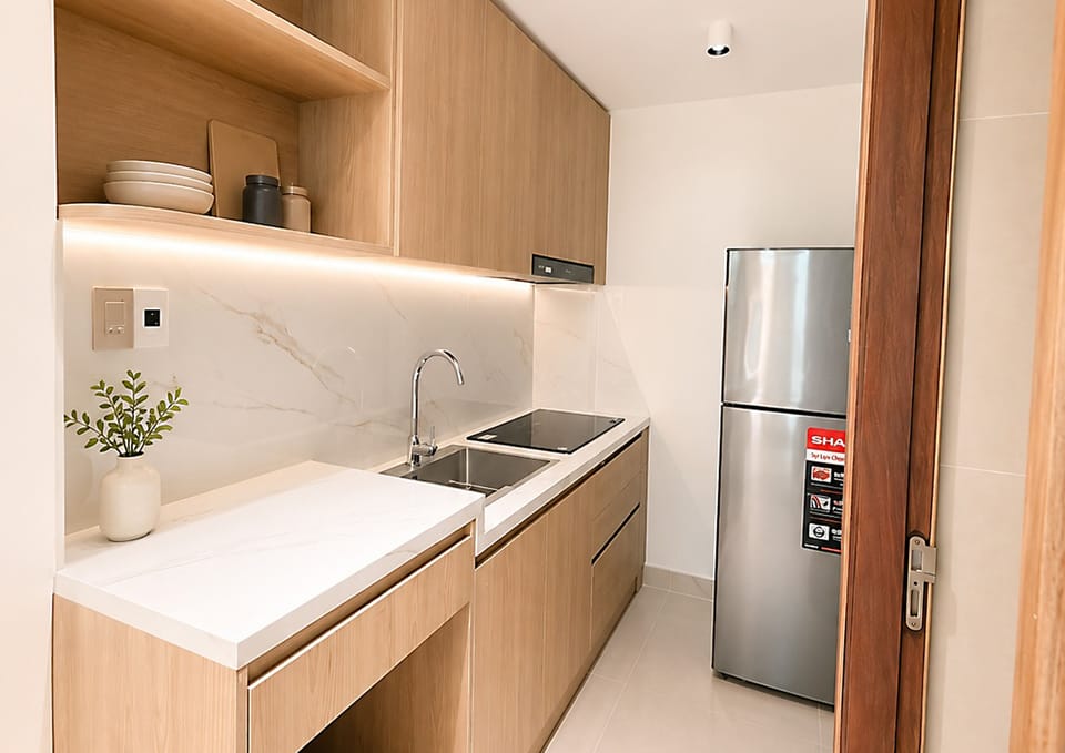 Superior Studio, Garden View, Ground Floor | Private kitchen | Fridge, eco-friendly cleaning products, reusable coffee/tea filters