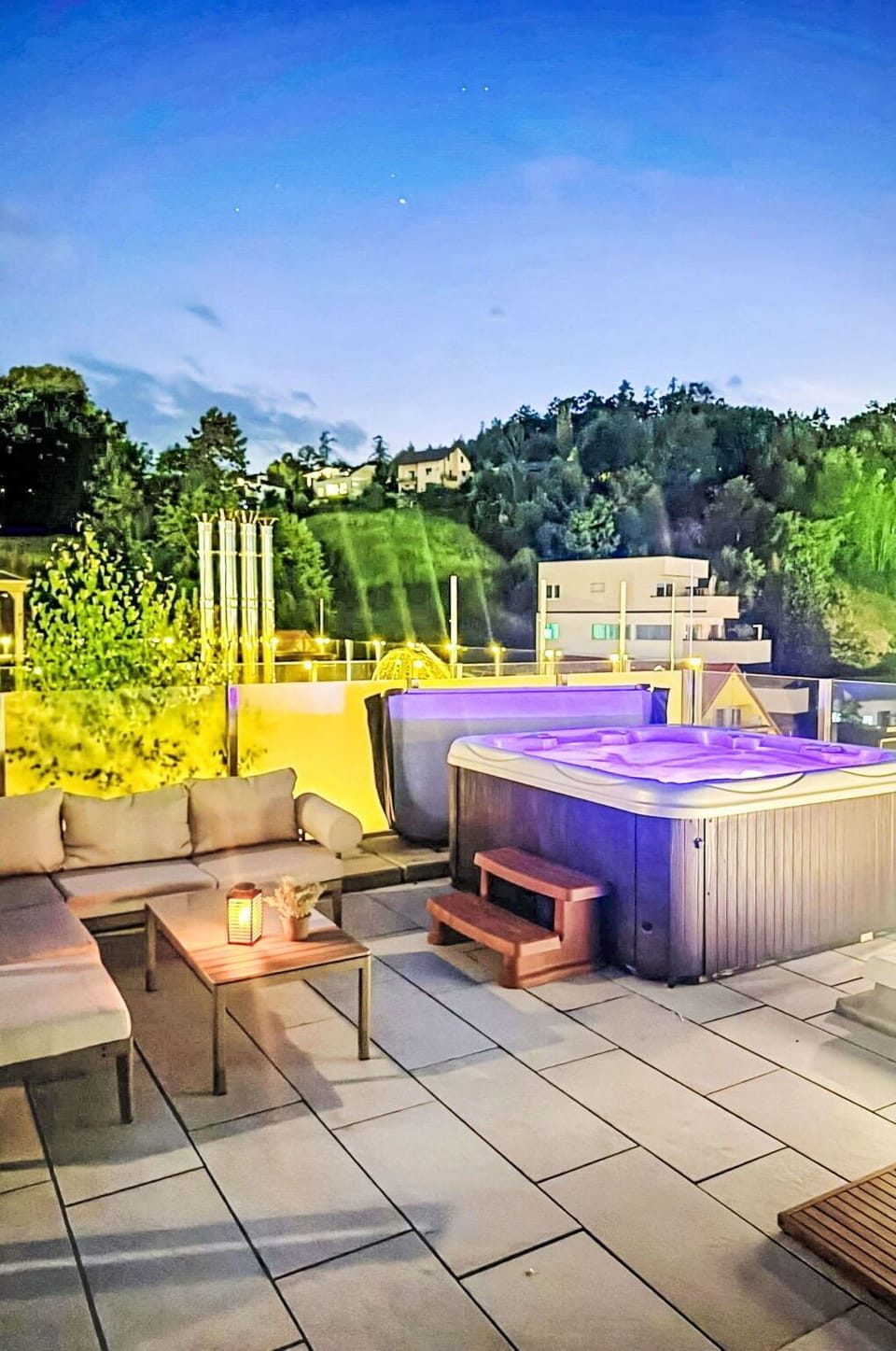 Swimming Pool, Lighting, Night, Resort, Landscape Lighting, Eco Hotel, Chair, Hotel, Design
