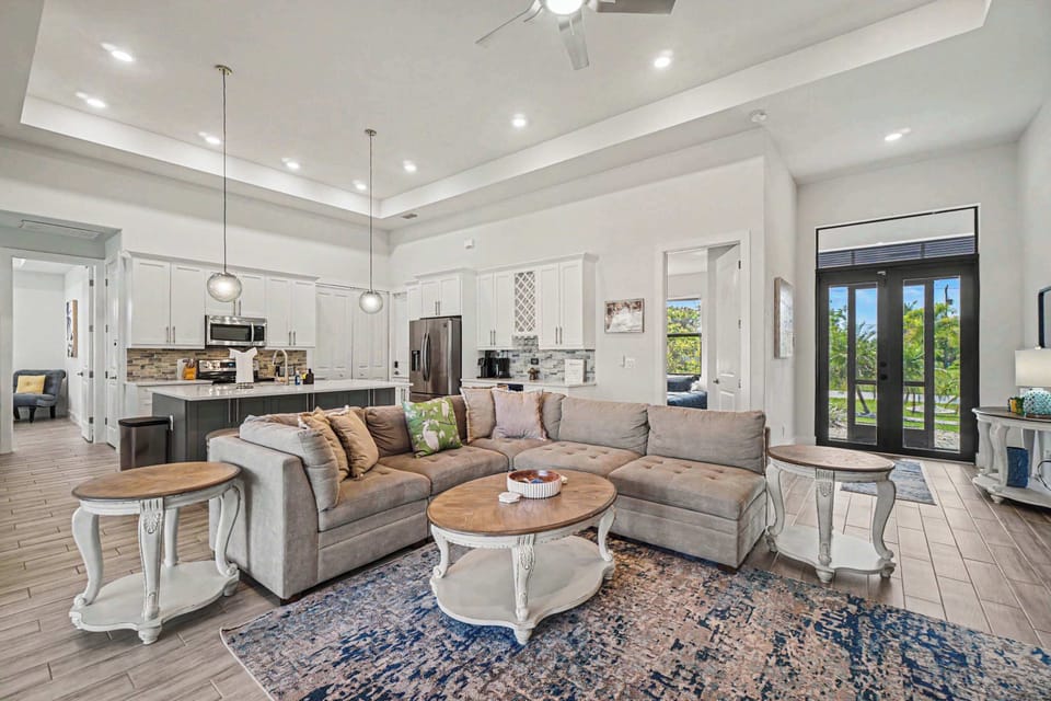 Open concept living room and kitchen, perfect for spending time with family while cooking