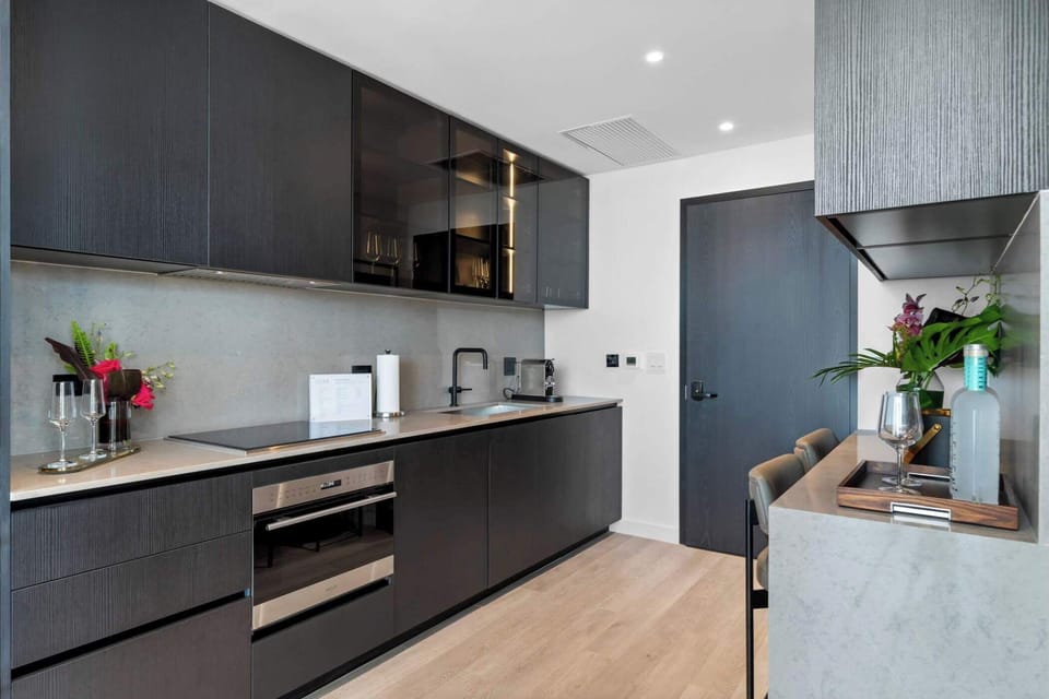 Fully-equipped, high-end kitchen.