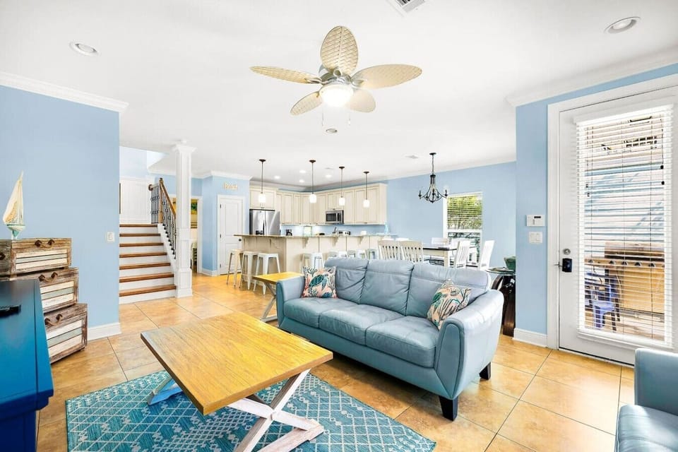 Bright coastal vibes flow through every inch of this open, airy living space.