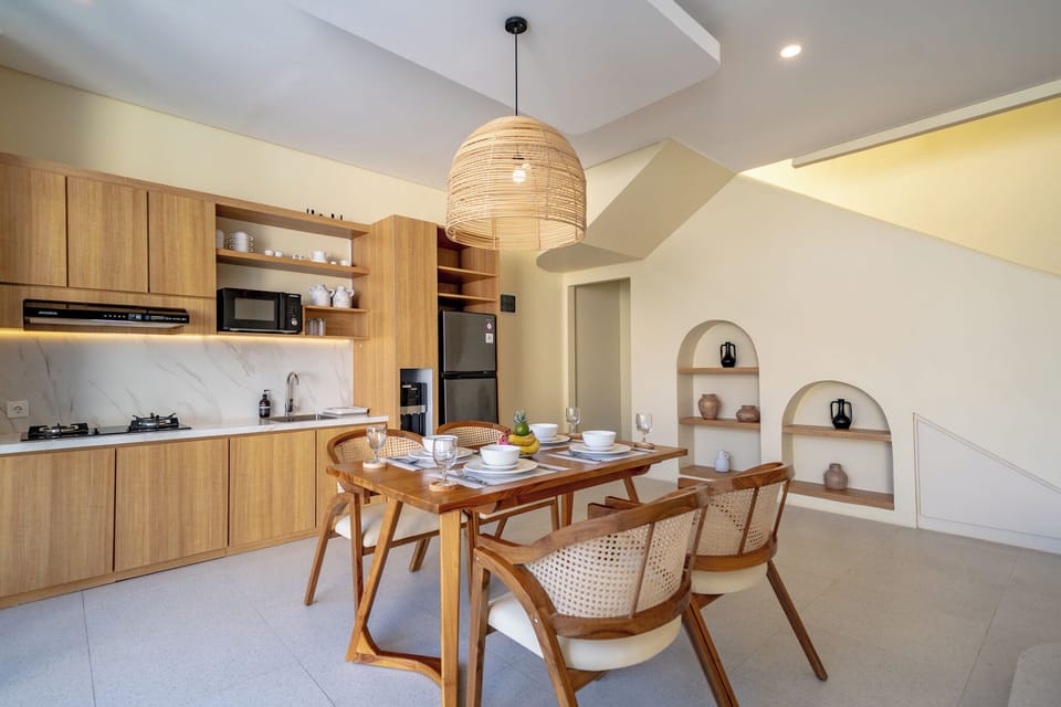 Villa, 2 Bedrooms, Private Pool, Pool View | Private kitchen | Freezer, dining table