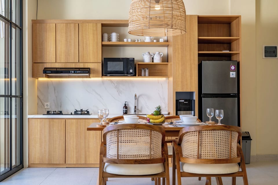 Villa, 2 Bedrooms, Private Pool, Pool View | Private kitchen | Freezer, dining table