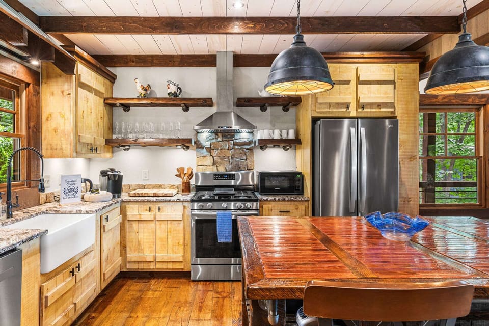 ALL GRANITE KITCHEN w/GAS COOKTOP & FRENCH DOOR + 1 DRAWER FRIDGE