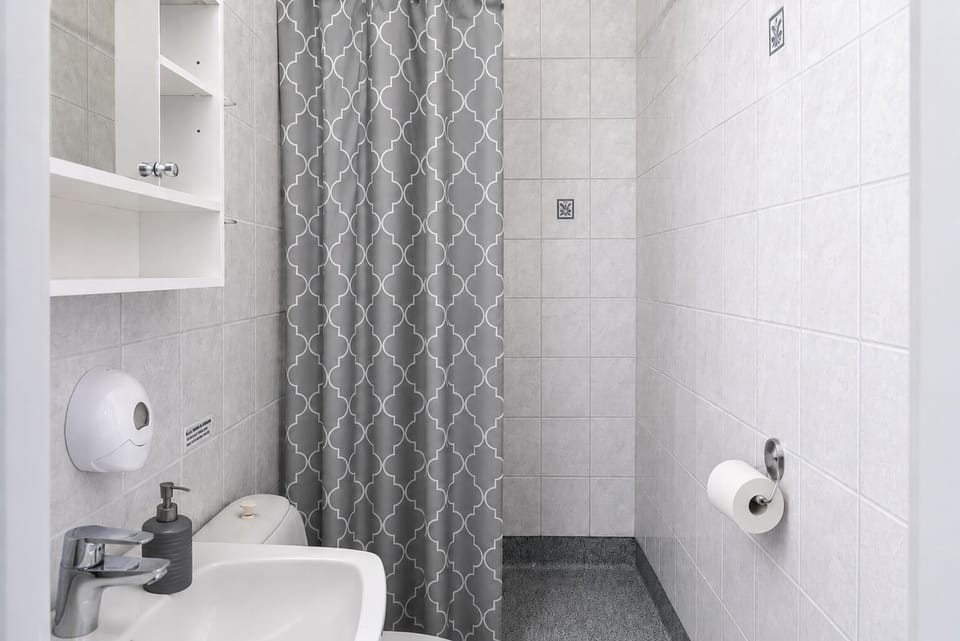 Shower, heated floors (bathroom), toilet paper