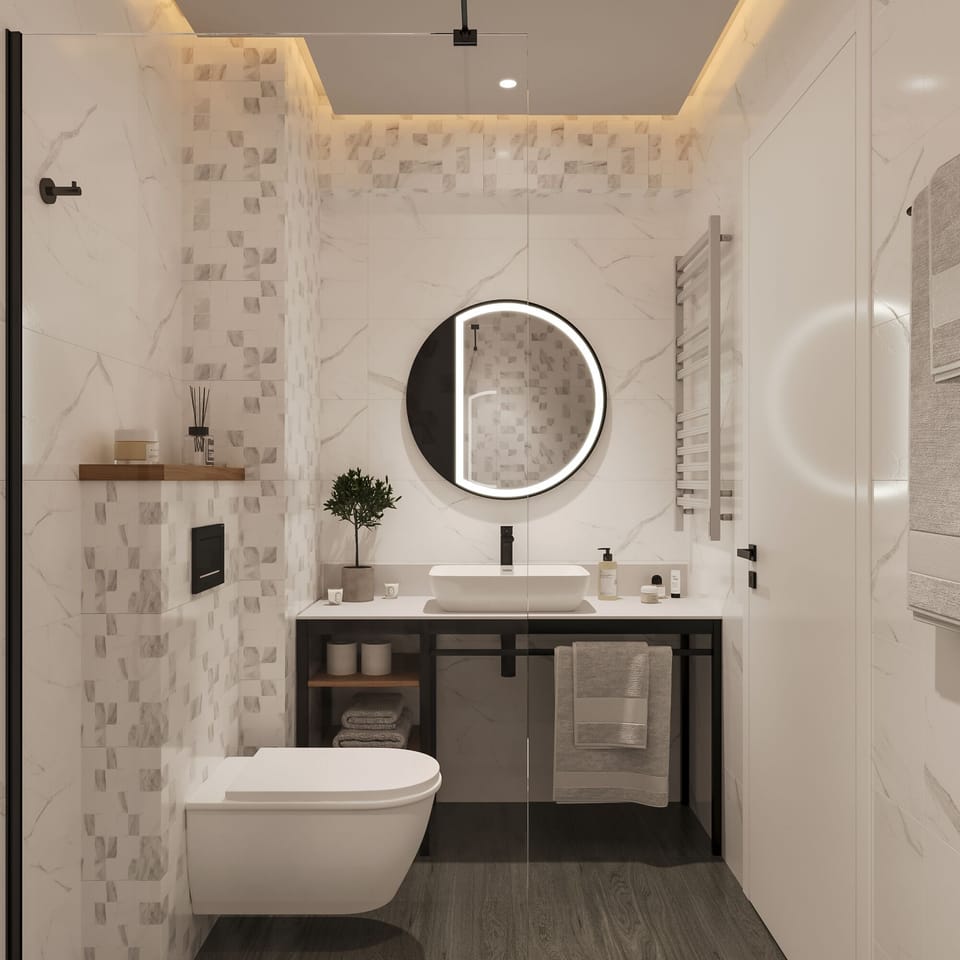 Shower, hair dryer, towels, shampoo