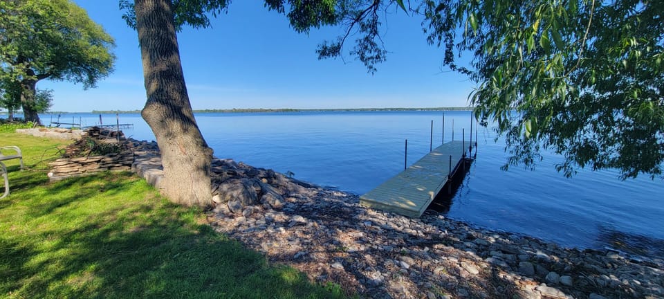 private newly redone dock on Lake Ontario that is great to fish from