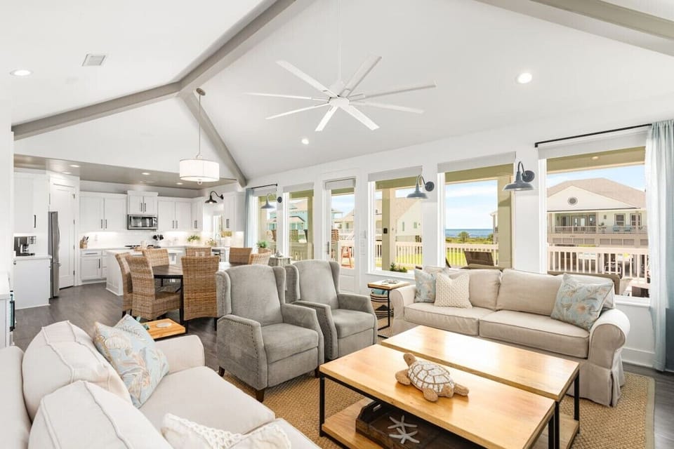 Kitchen, dining room, and living room.  Ocean views from every window!