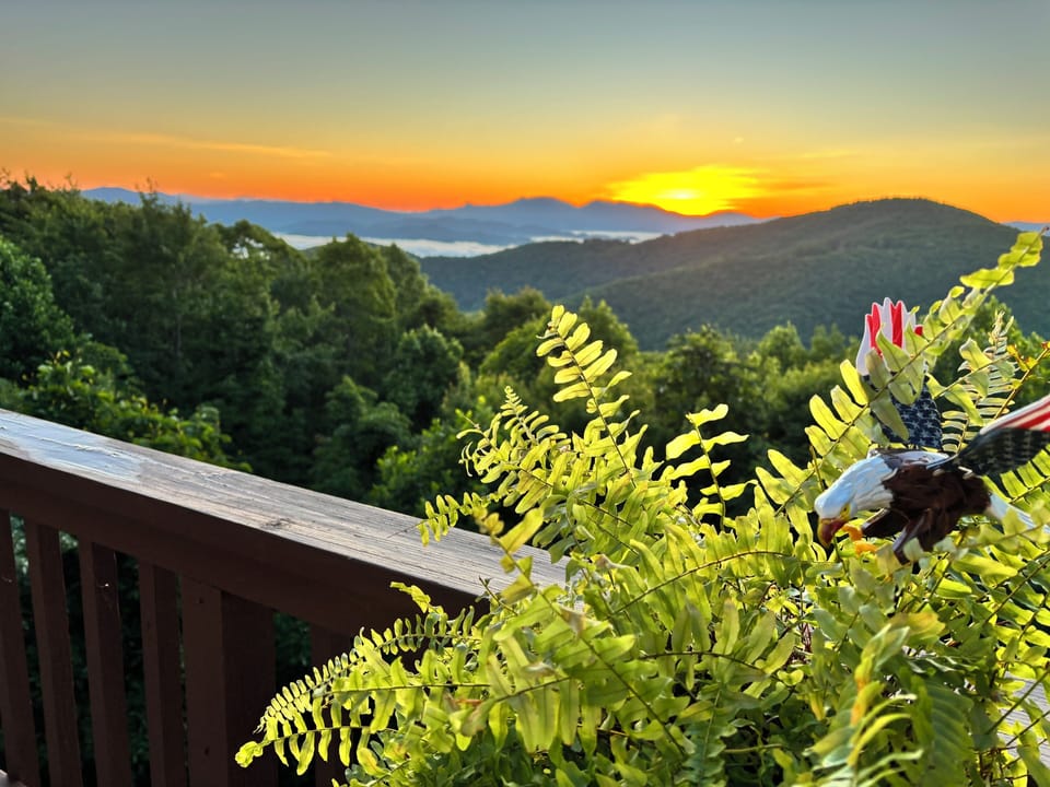 Your private deck at Beech Mountain High is the ultimate sunset destination — watch the sky ignite in brilliant color over the mountain ridgeline every evening in your own exclusive outdoor retreat.