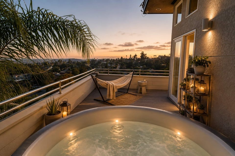 Outdoor spa tub