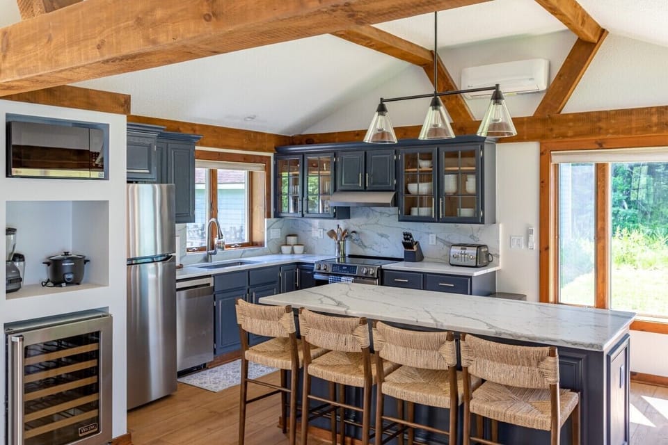 From morning coffee to evening bites, this kitchen island is the heart of the home