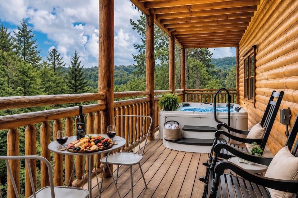 Al Fresco Dining + Mountain Views | One Of Two Private Hot Tub Retreats At Cloud's Rest