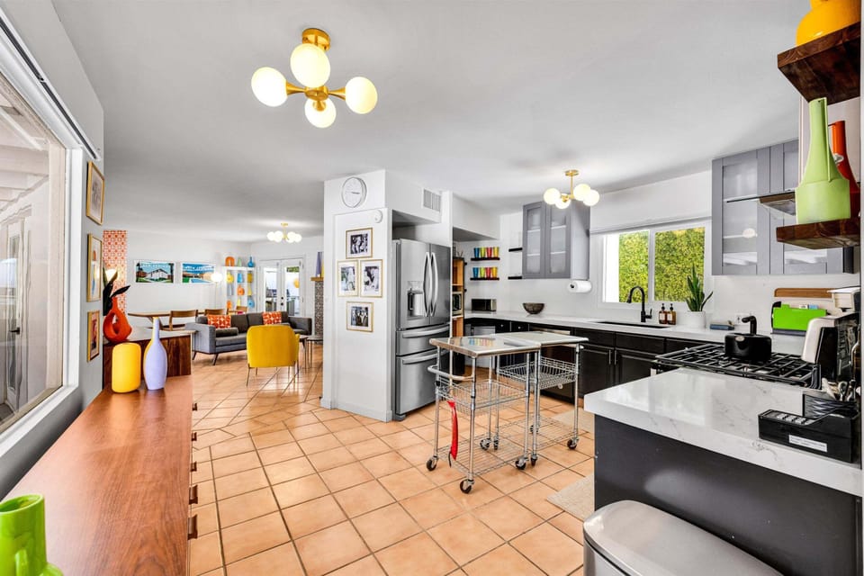 Spacious kitchen and dining area with open layout