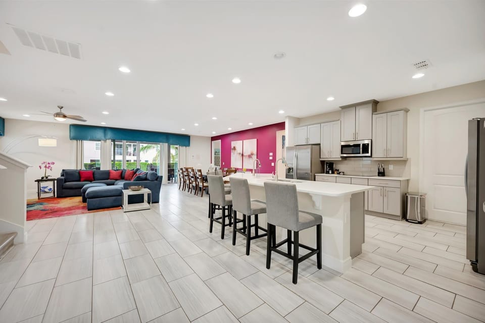 Open-concept living designed for large groups