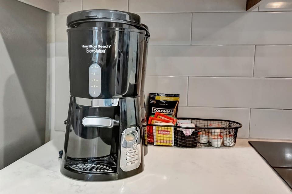 Coffee station stocked for your stay