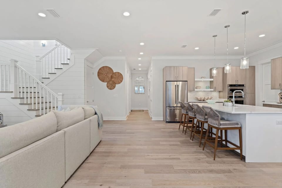 Open-concept kitchen makes cooking and socializing easy.