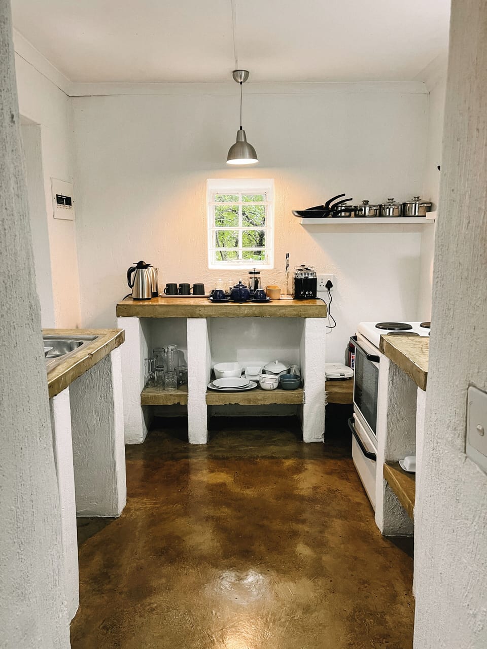 Honeymoon Stone Cottage | Private kitchen | Coffee/tea maker, fridge, electric kettle