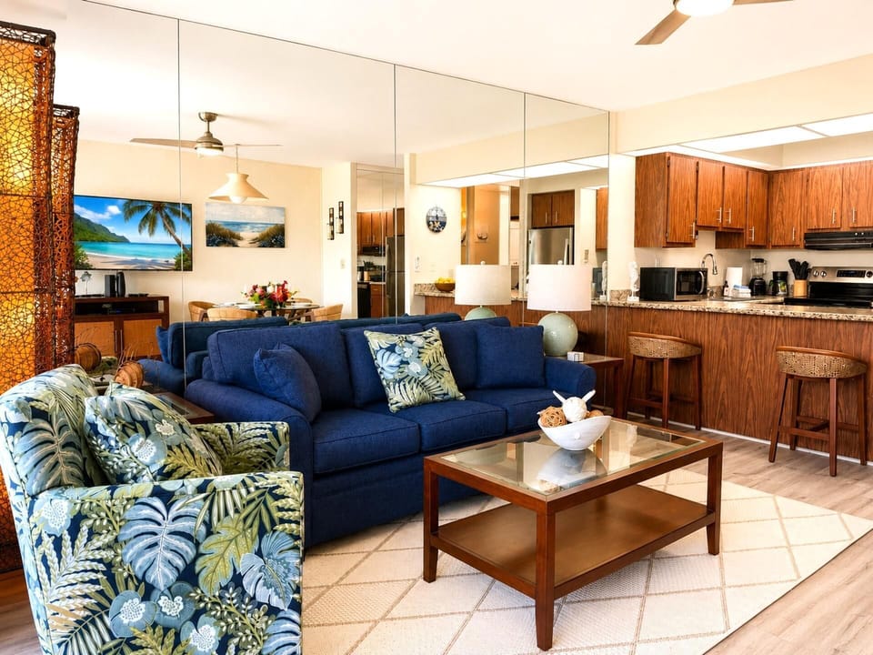 Kick back with your favorite movie or simply enjoy the peaceful resort atmosphere from the comfort of the living room PKD-204