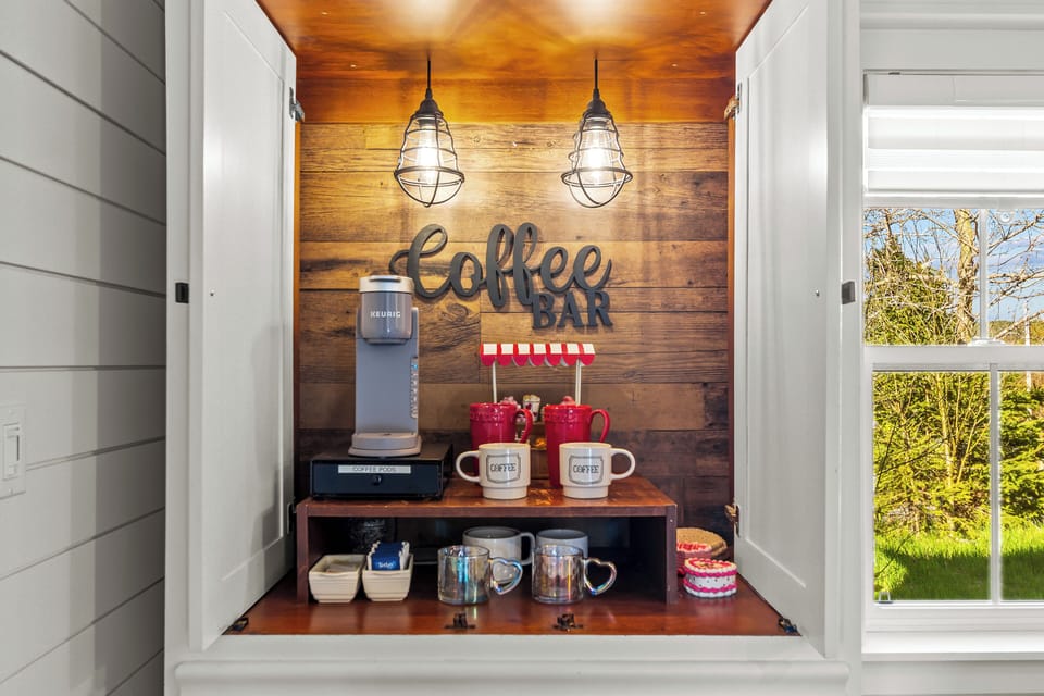 Cozy coffee station ready for your morning brew.