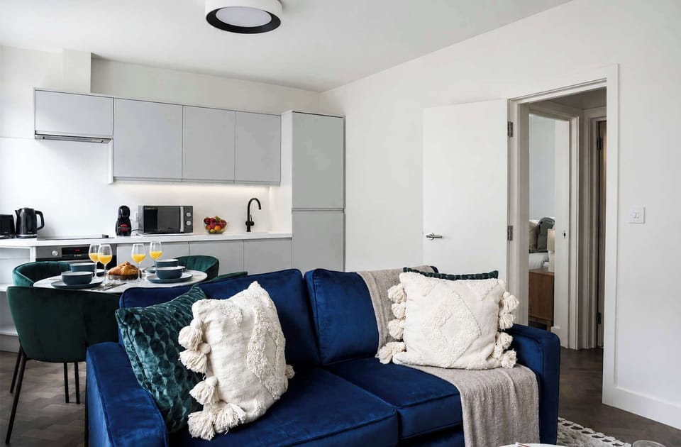 The open-plan living and dining area