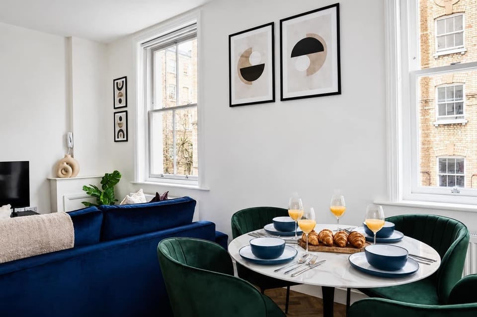 The open-plan living and dining area