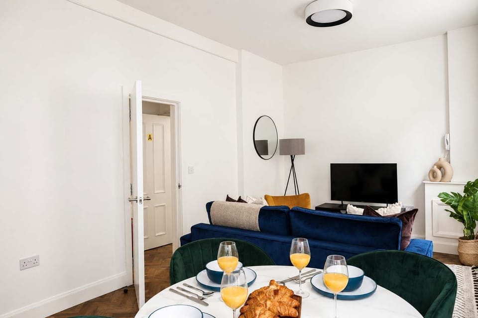 The open-plan living and dining area