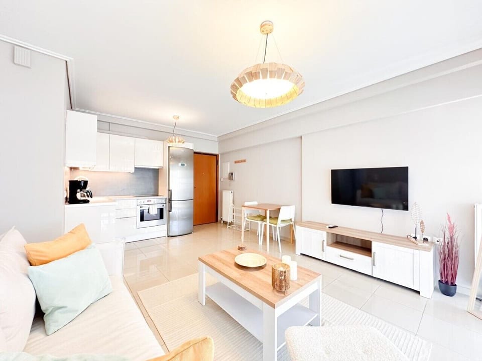 Open-plan living, dining and kitchen space