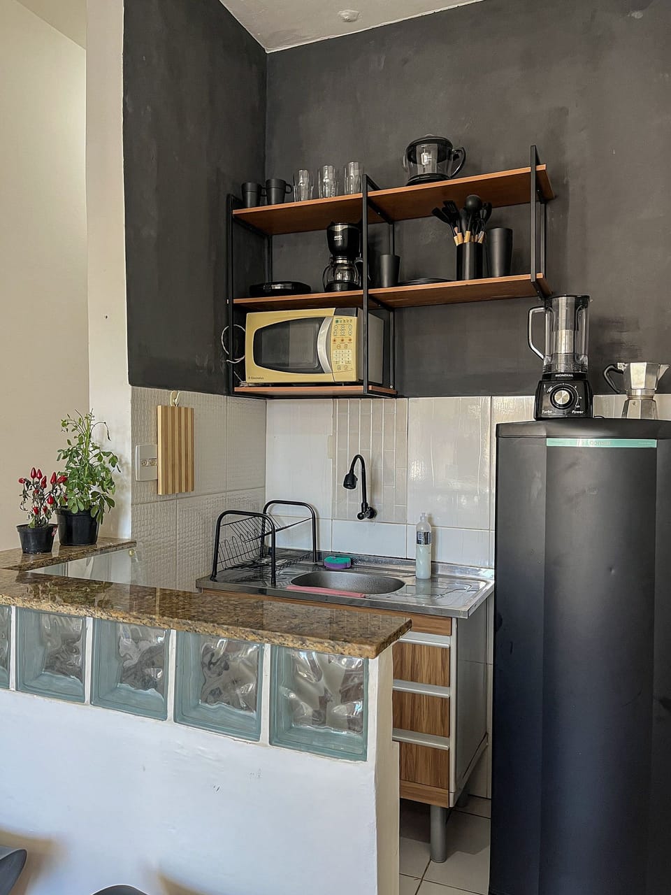 Apartment | Private kitchen | Fridge, microwave, oven, stovetop