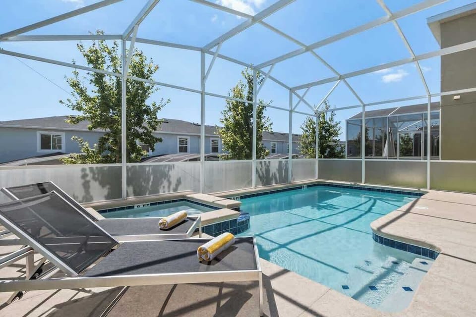 Relax and recharge in your private screened pool oasis. Soak up the Florida sunshine, lounge with friends, and create unforgettable family memories with refreshing swims and peaceful evenings under the stars.