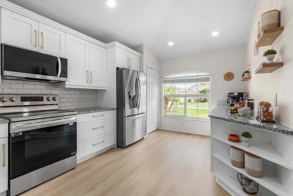 Treat yourselves to a personalized coffee experience in this lovely corner of the home. It’s a sweet, functional space that invites you to slow down, relax, and savor the company of those you love most.