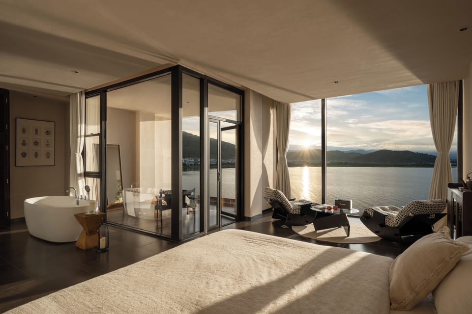 Exclusive Double Room, Patio, Sea View | Desk, laptop workspace, blackout drapes, soundproofing