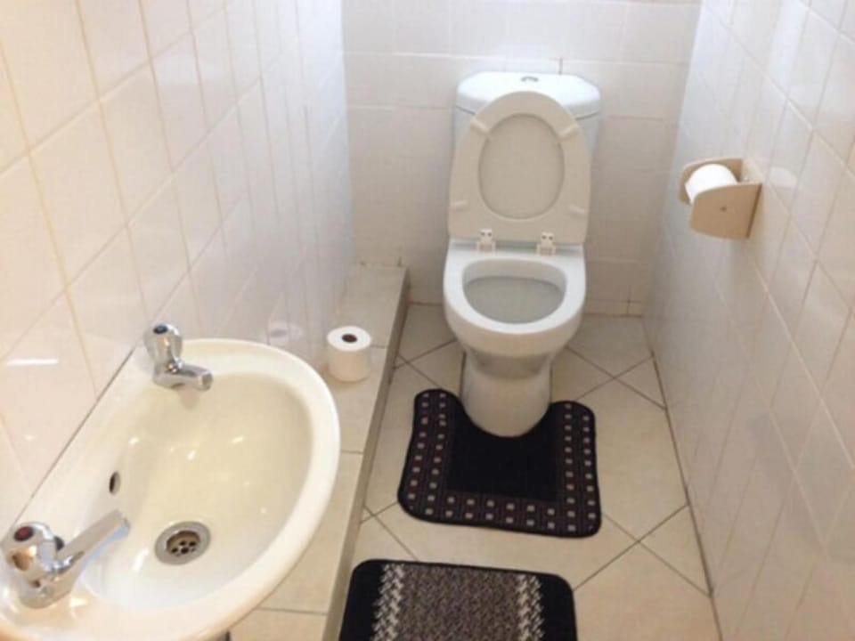 Separate tub and shower, free toiletries, towels, soap