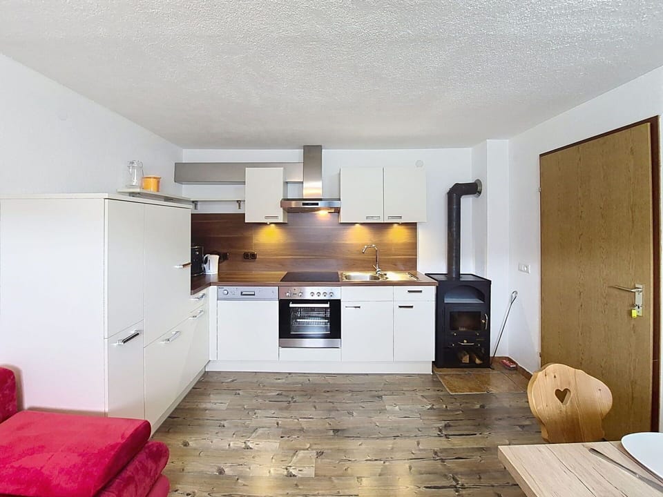 Furniture, Interior Design, Wood, Flooring, Kitchen, Ceiling, Room, Floor, Kitchen Appliance, Countertop