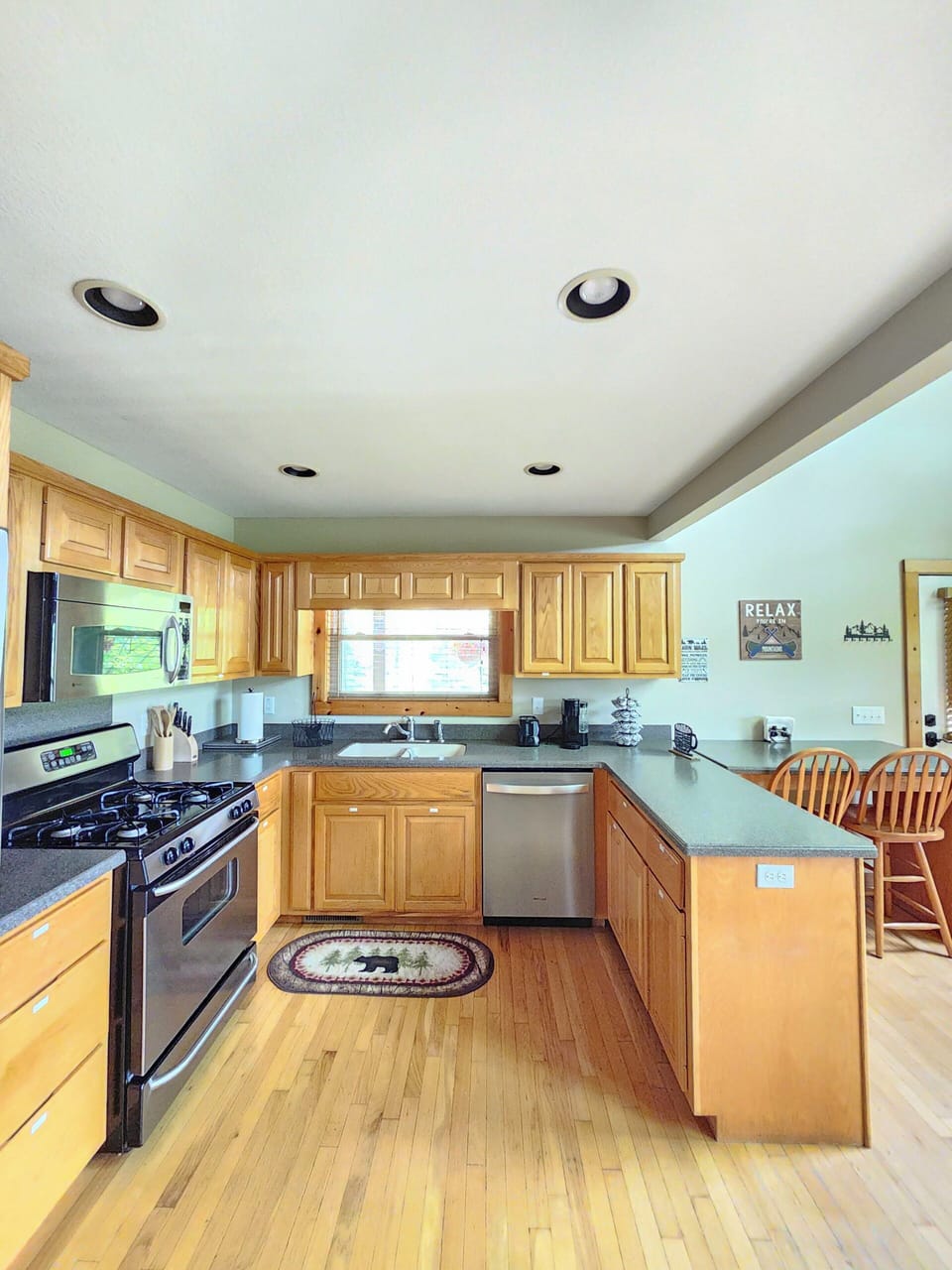 our kitchen is equipped with everything guests need for a comfortable stay.