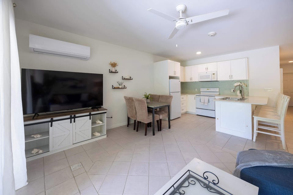 Stay cool with central air conditioning in our bright, airy living room.