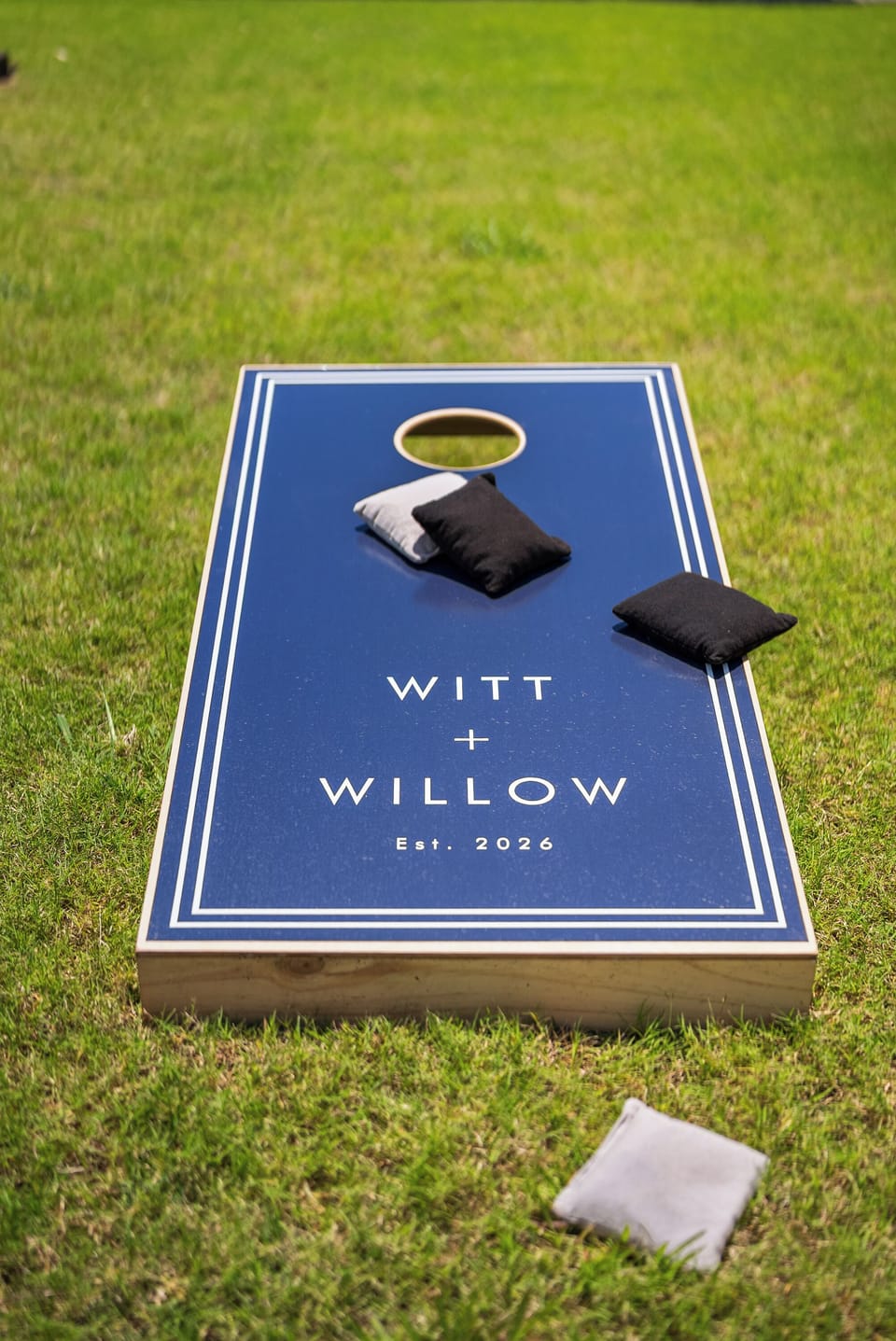 Friendly competition starts here with custom Witt + Willow cornhole boards. 
