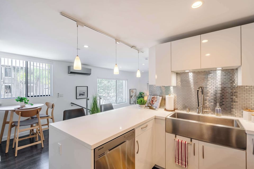 Bright kitchen with modern appliances