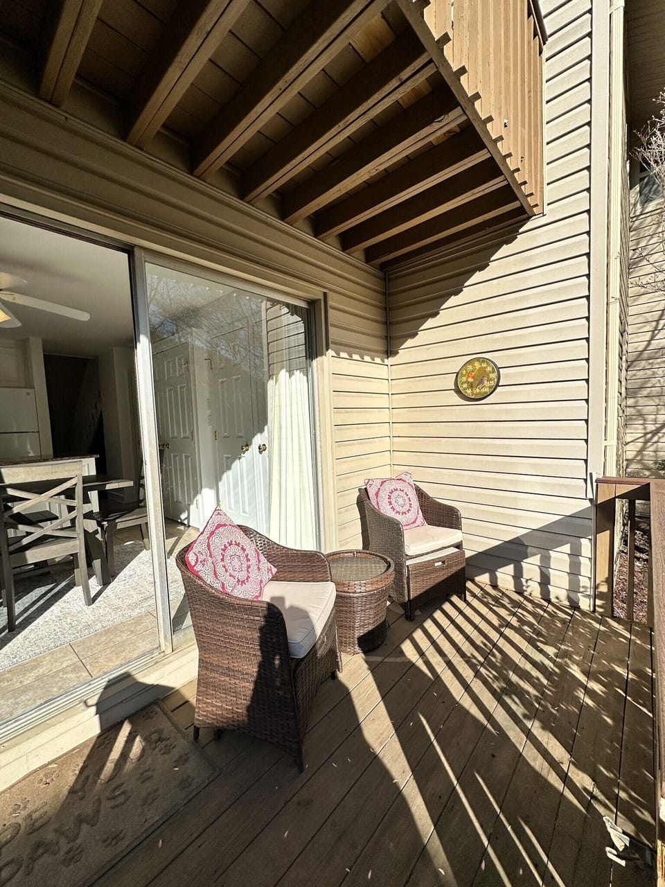 Back porch has amazing views of the Bald Mountain Lake.