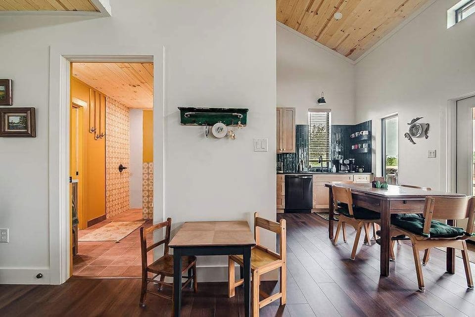 Open-concept living and dining area