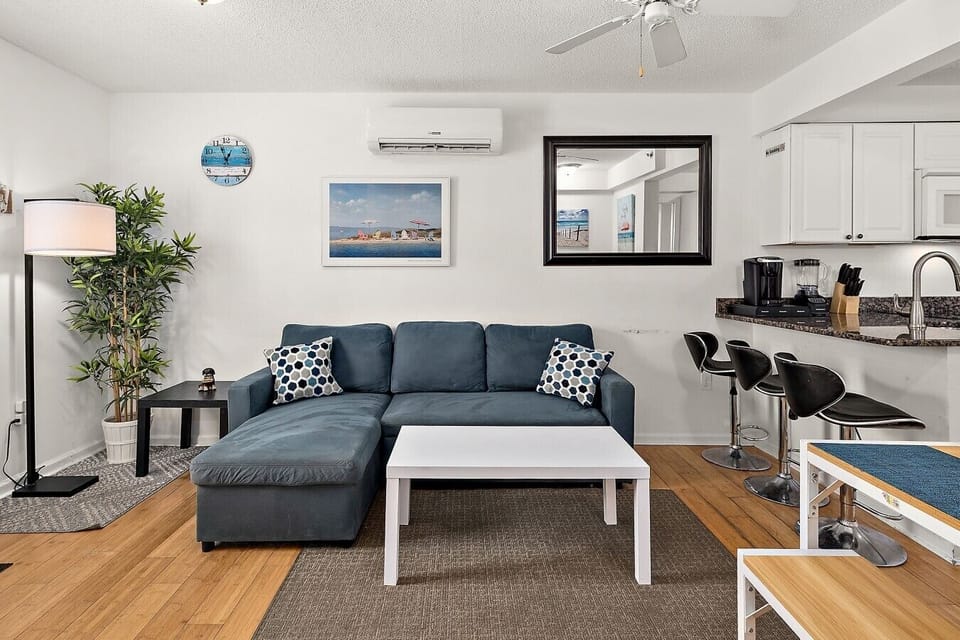 Spacious living area perfect for relaxing after a day at the beach