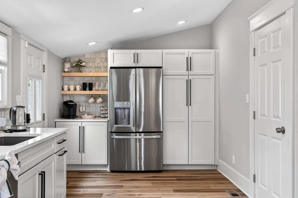Kitchen: Prepare anything from quick snacks to full meals in the fully equipped kitchen, featuring modern appliances, ample counter space, and essential cookware.