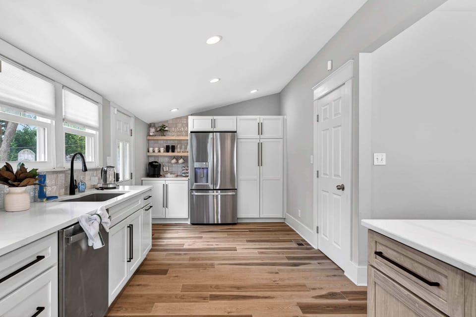 Kitchen: Prepare anything from quick snacks to full meals in the fully equipped kitchen, featuring modern appliances, ample counter space, and essential cookware.