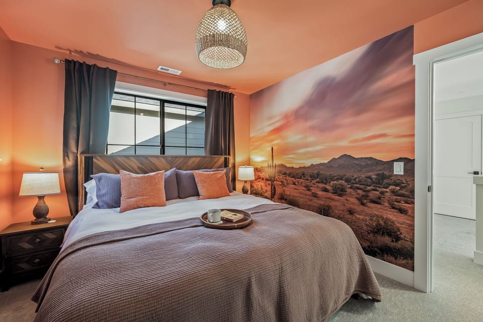 Every bedroom at Outfitter Retreat has its own story—Sedona brings warmth, comfort, and a touch of desert adventure to your stay.