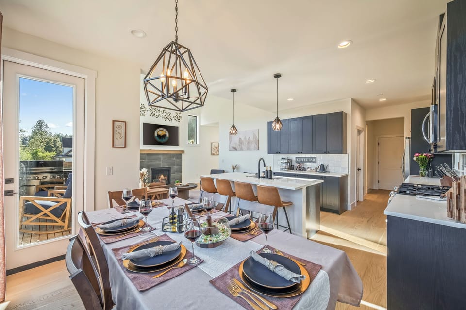 Designed with connection in mind, the open kitchen, dining area, and living room make it easy to cook, gather, and enjoy time together.