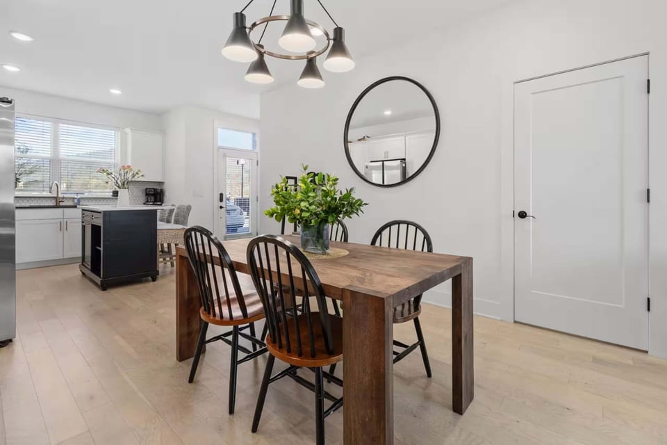 Dining table with seating for 4 in living area